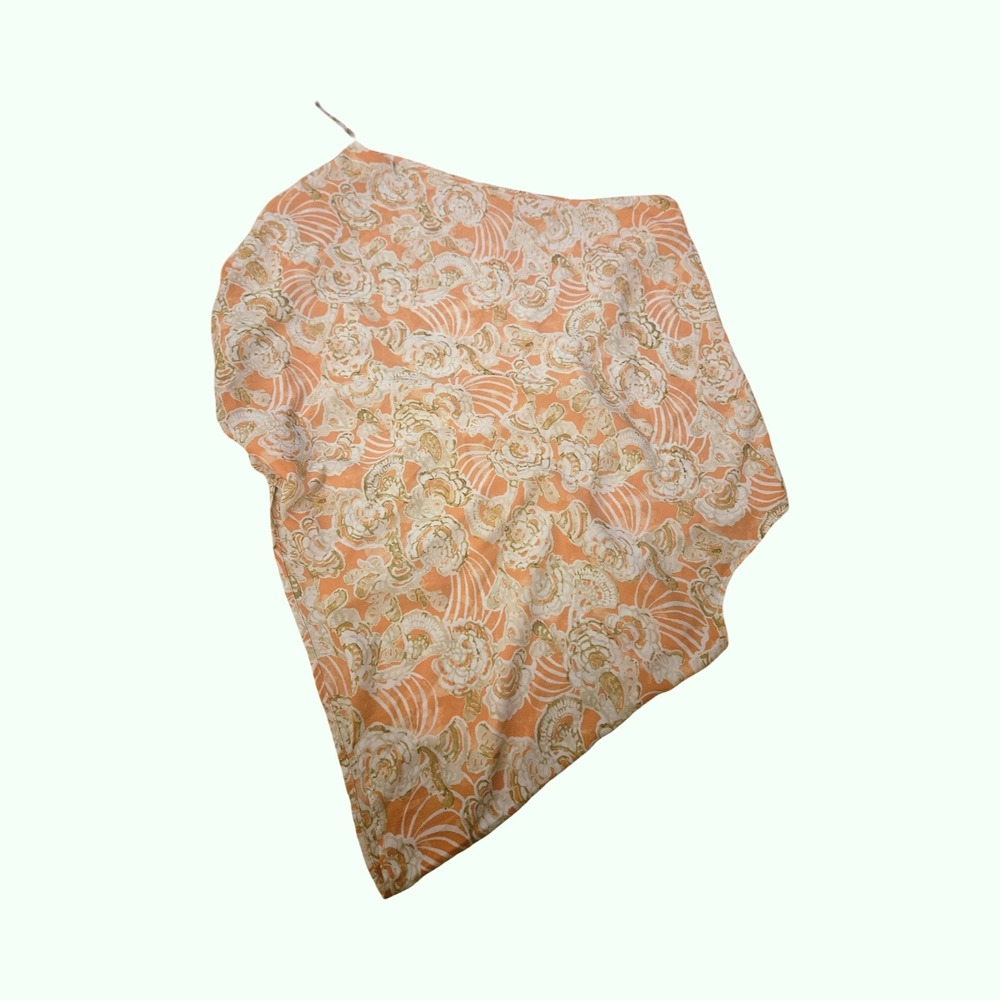 Versona Womens Orange Multi Floral Paisley One Shoulder Blouse‎ Top NWT Size M